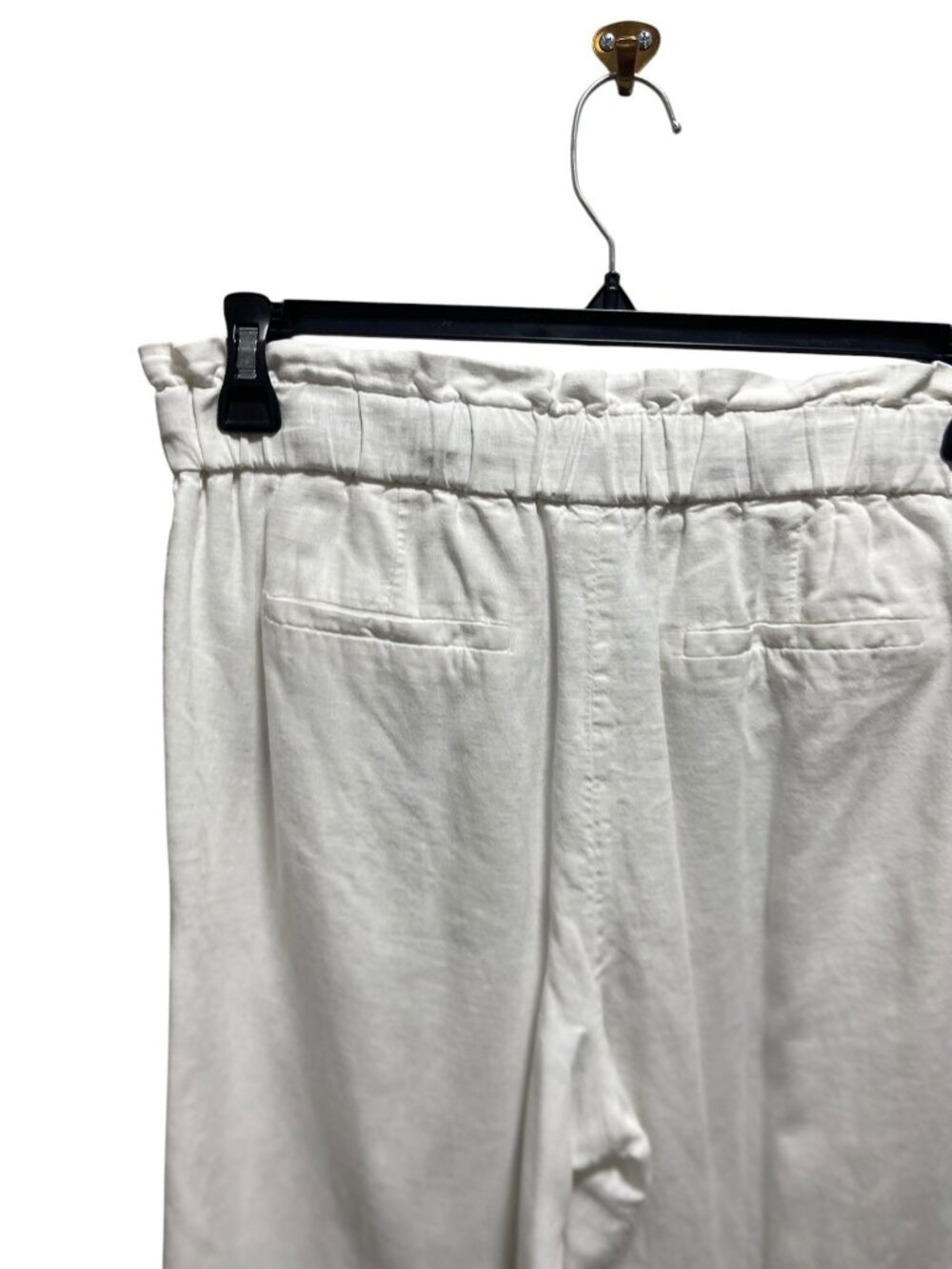 1901 Linen Blend Lined Pants White Size M Beach Coastal Minimalist Vacation Cute - Picture 11 of 14